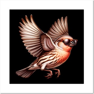 Flying House Finch Posters and Art